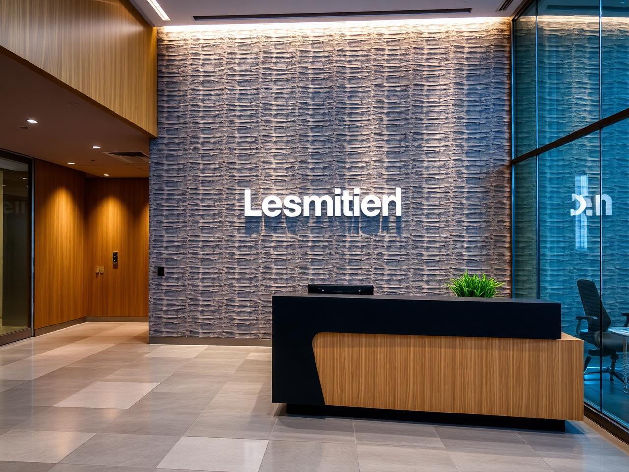Commercial wallcovering installation in an Atlanta office lobby