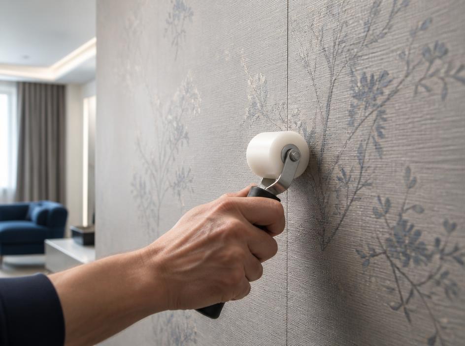 High-end wallpaper installation with precise seams by Atlantic Wallpapers